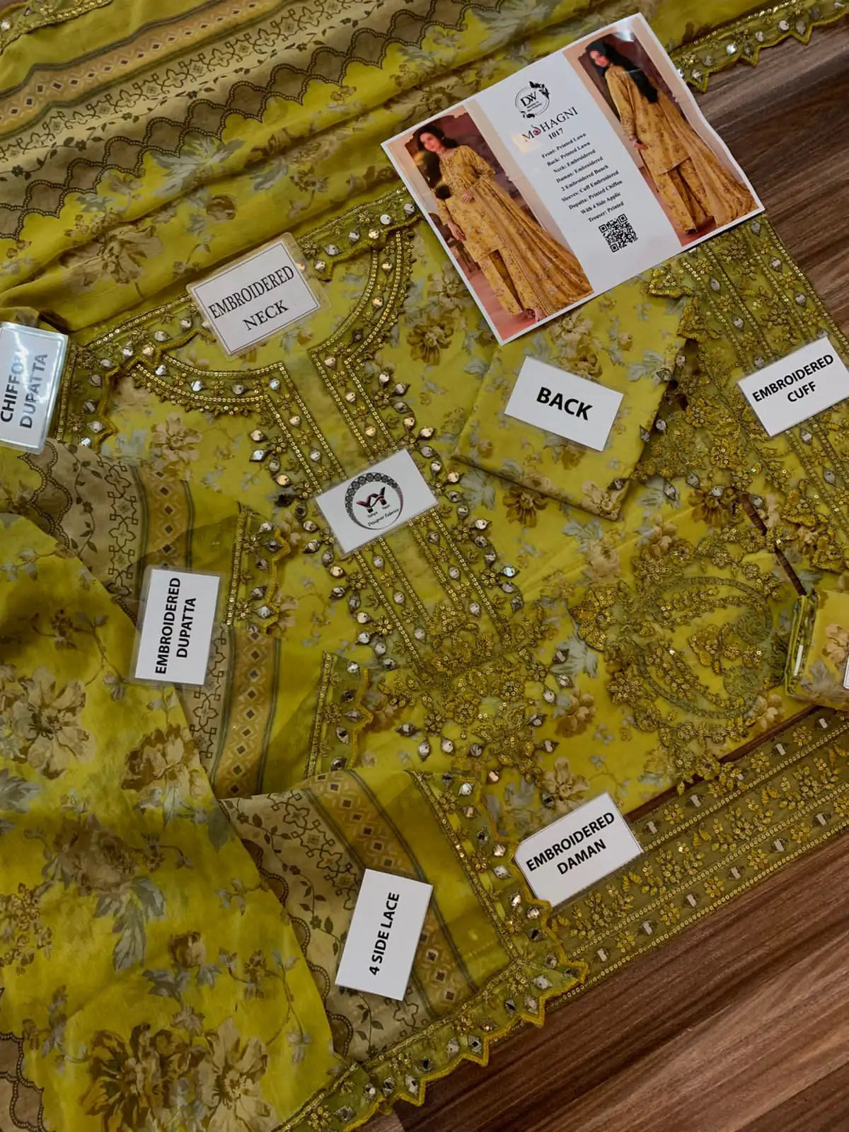 Mohagni Printed Embroidered Lawn 3PC Unstitched Memon Clothes